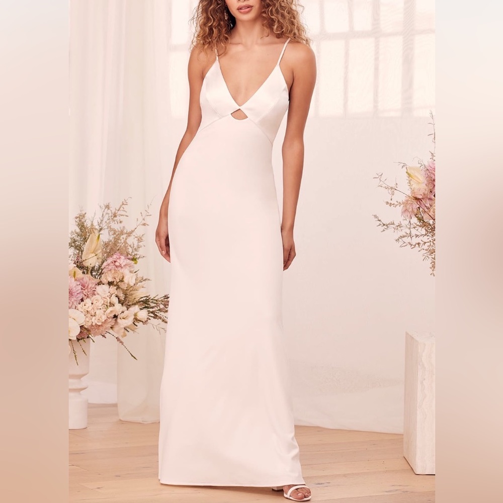 Lulus Celebrate Our Love White Sleeveless Maxi Dress, NWT/new with tags